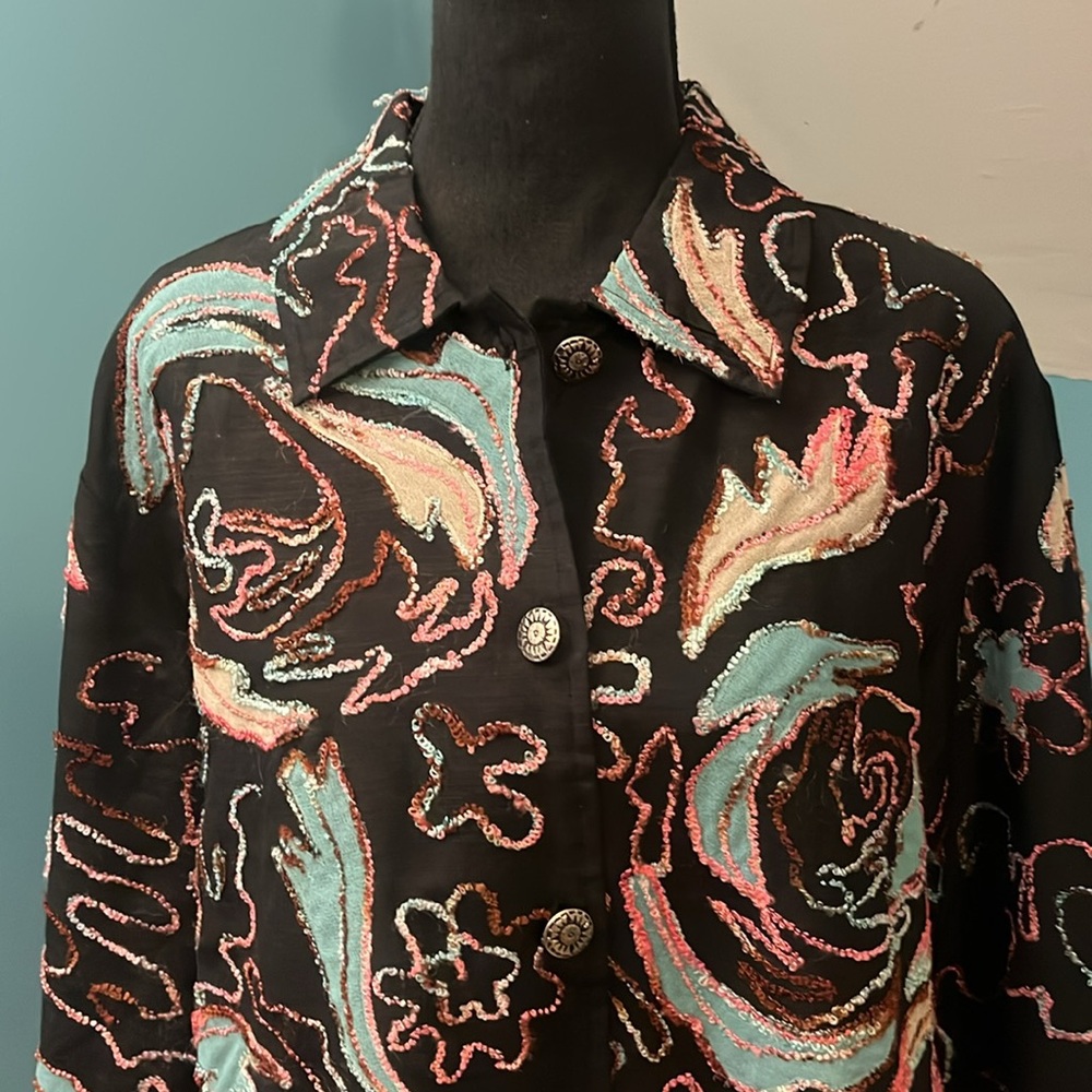 Mirasol Embroidered Shirt/Jacket Size Large - Picture 2 of 11